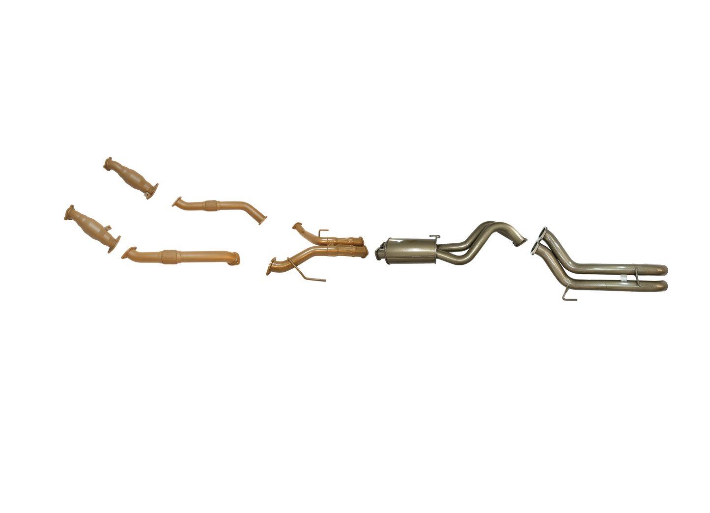 Toyota Landcruiser 200 Series V8 4.5L Diesel Twin Turbo 2008 to Sep 2015 (without DPF/Air Purifier) - Twin 3" with CATS and Centre Muffler Kit