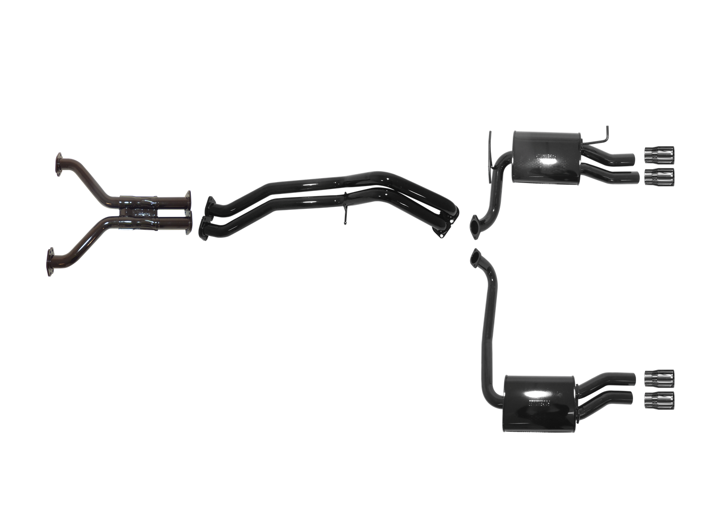 Ford Falcon GT FG and FG-X XR8 5.0L Supercharged Coyote Cat Back System - No Centre Muffler - with Duel Rear Muffler and Quad Tip Outlet