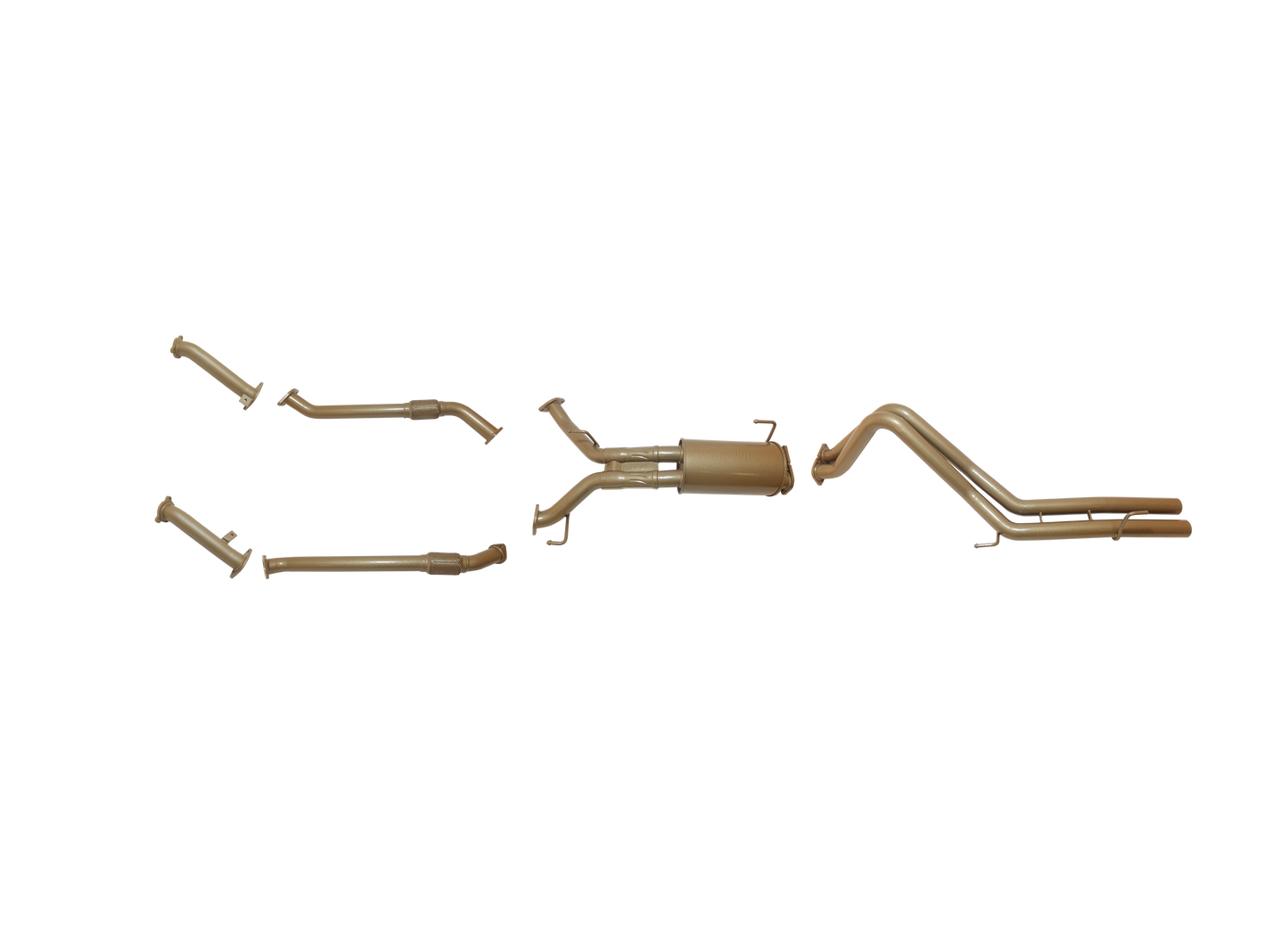 Toyota LandCruiser 200 Series VDJ200 4.5L V8 Twin Turbo Diesel (1VD-FTV) 2008 – Sept 2015 (Non-DPF) – Twin 2.5" Turbo Back Exhaust System with Centre Muffler Assembly