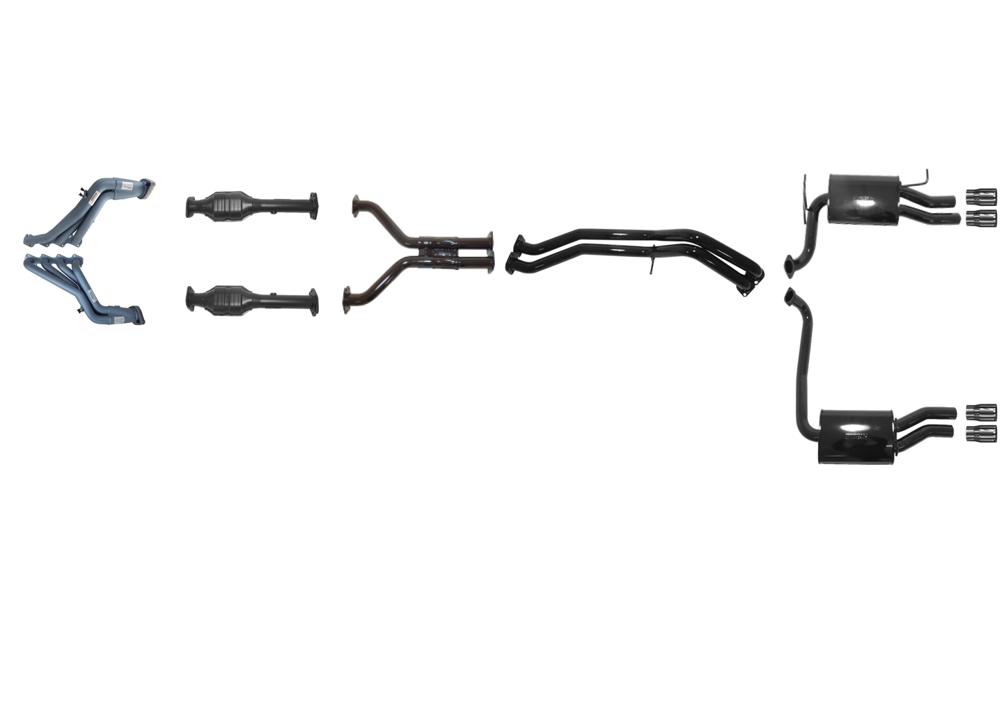 Ford Falcon GT BF 5.4L Boss Tuned Headers And Full System - No Centre Muffler - Duel Outlet