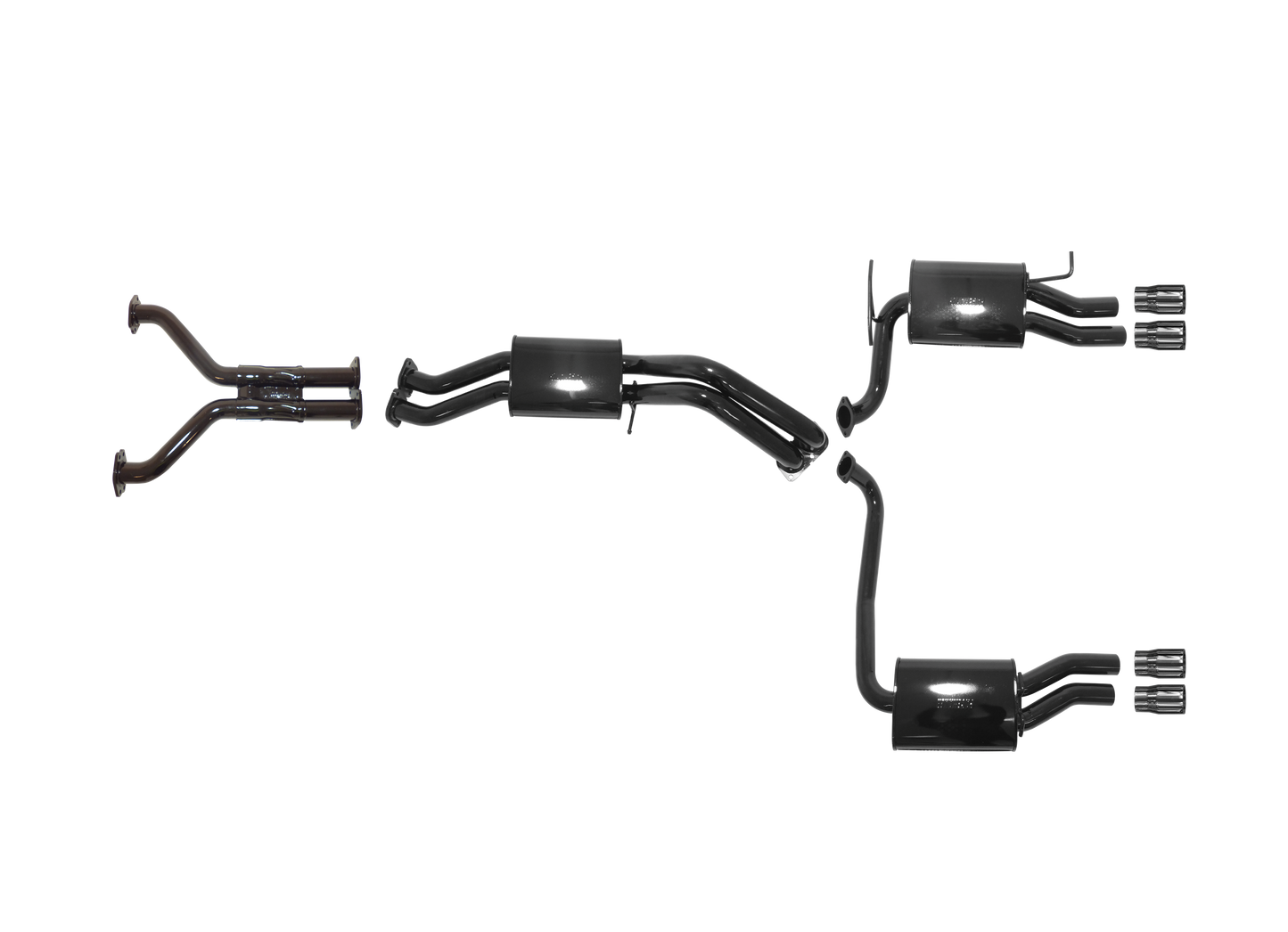 Ford Falcon GT FG 5.4L Boss Cat Back System with Duel Rear Muffler and Quad Tip Outlet