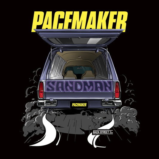 Black Pacemaker Hoodie featuring 1977 Holden HX Sandman in Royal Plum