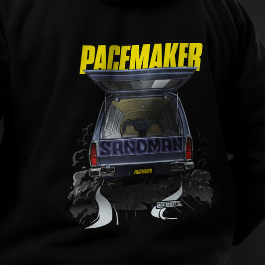 Black Pacemaker Hoodie featuring 1977 Holden HX Sandman in Royal Plum