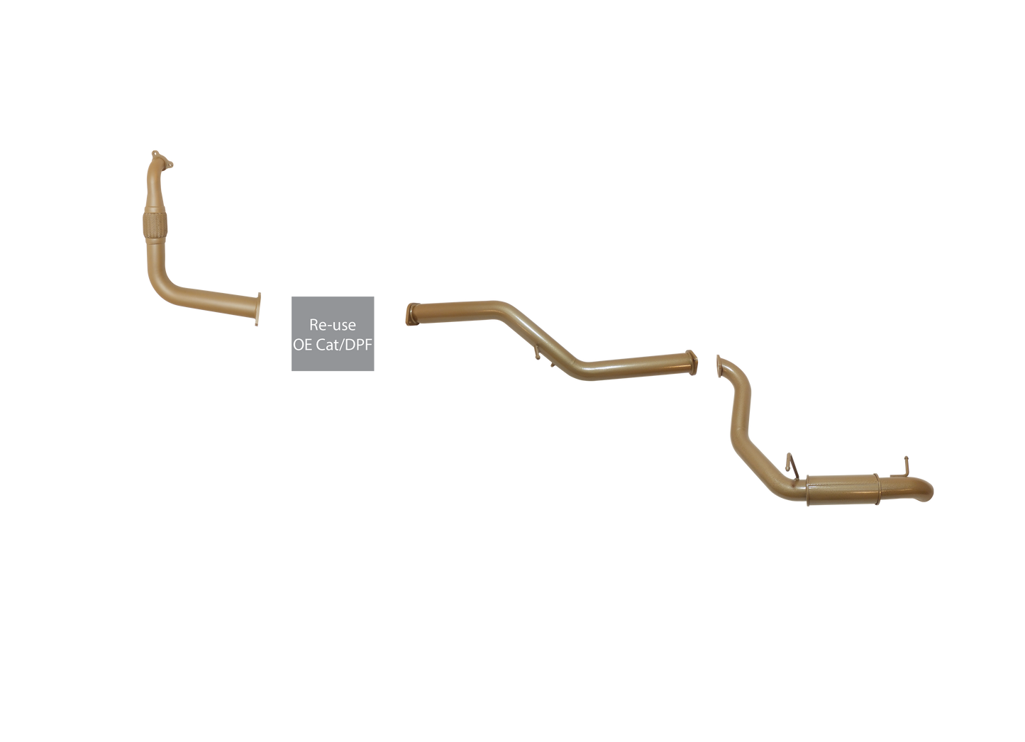 Mitsubishi NS, NT, NW, NX Pajero TD With DPF - Single 3" with Rear Resonator