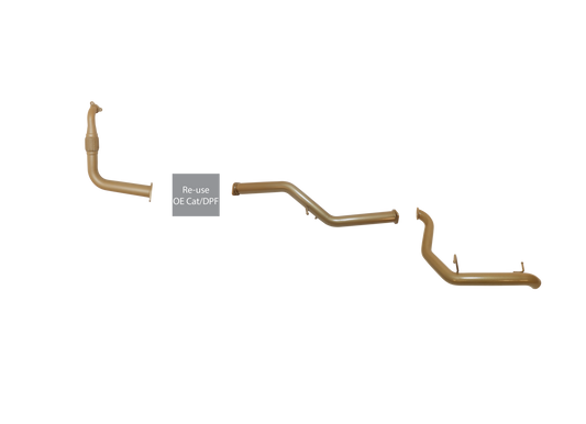 Mitsubishi NS, NT, NW, NX Pajero TD With DPF - Single 3" Exhaust Kit